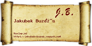 Jakubek Buzás névjegykártya